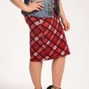 Red Plaid pencil skirt